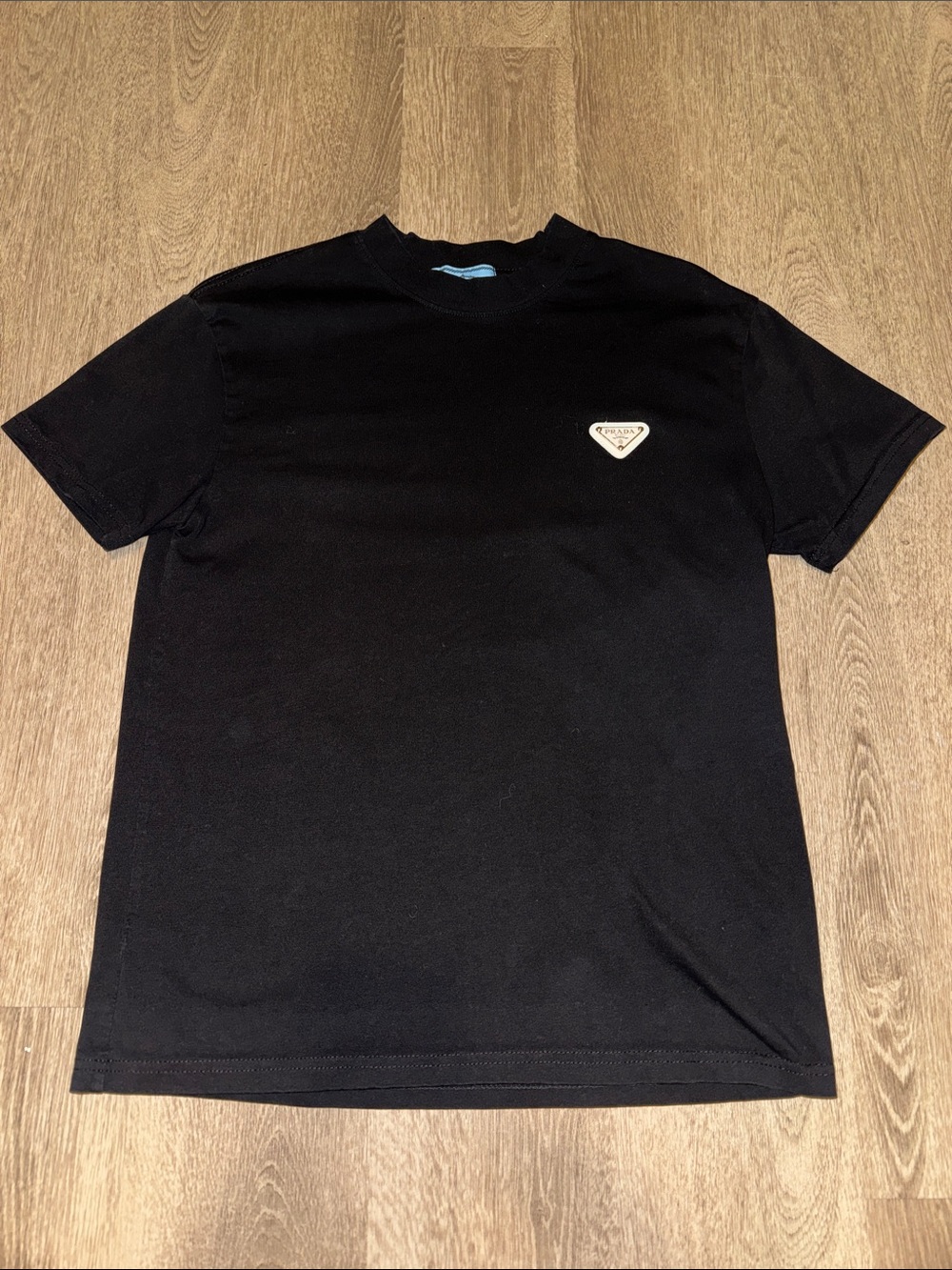 Prada Black Short Sleeve Logo Crewneck Tee